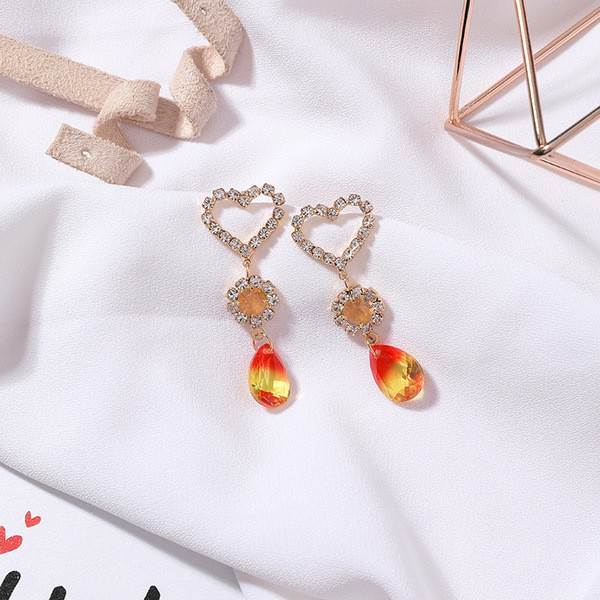 Cercei moderni de dama cu pietre - in patru culori