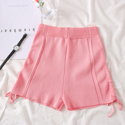 Pantaloni scurți eleganti de damă în galben și roz