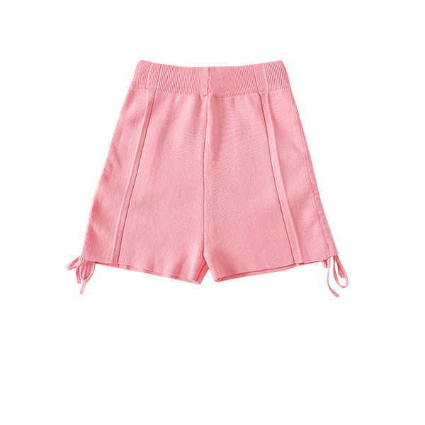 Pantaloni scurți eleganti de damă în galben și roz