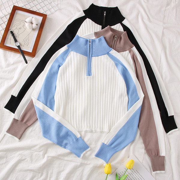 Bluza de dama model nou cu guler polo in trei culori