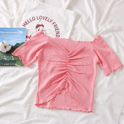 Bluză de damă modernă cu decolteu în V în mai multe culori