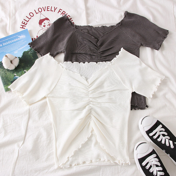 Bluză de damă modernă cu decolteu în V în mai multe culori