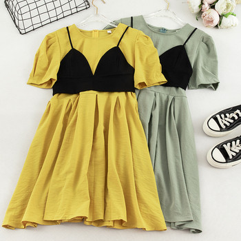 Rochie moderna de dama cu maneci scurte in trei culori