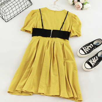 Rochie moderna de dama cu maneci scurte in trei culori