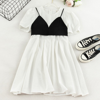 Rochie moderna de dama cu maneci scurte in trei culori