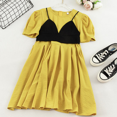 Rochie moderna de dama cu maneci scurte in trei culori