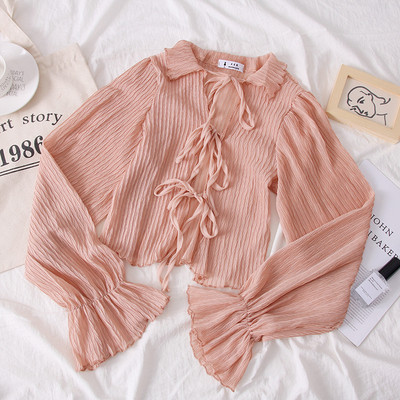 Cămașă elegantă de damă cu cravate - mai multe culori