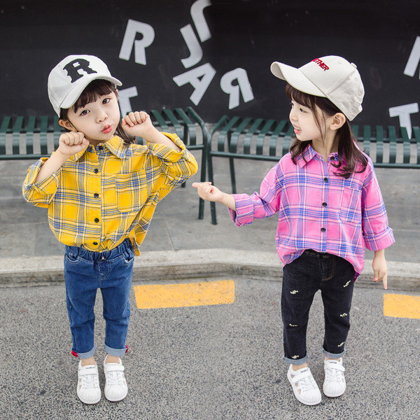 Cămașă modernă pentru copii cu mâneci lungi - în două culori