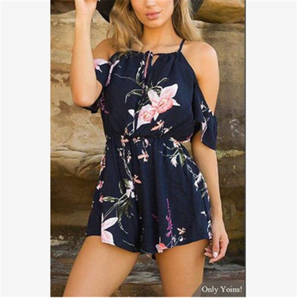 Μοντέρνα γυναικεία ολόσωμη φόρμα  με floral σχέδιο