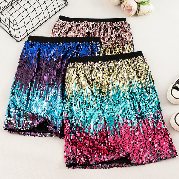 Fusta scurta de dama moderna cu paiete in mai multe culori