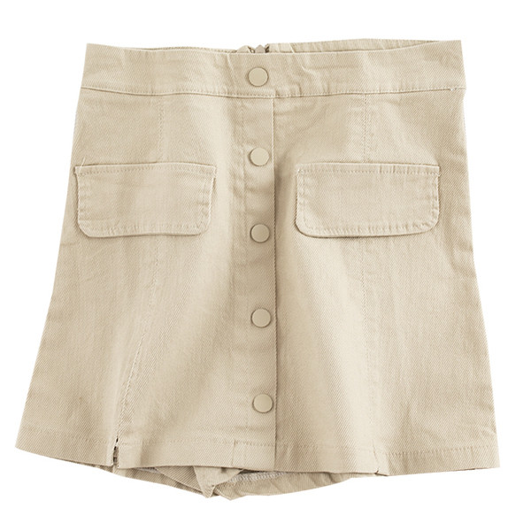 Pantaloni scurti de dama la moda cu talie inalta si nasturi in mai multe culori