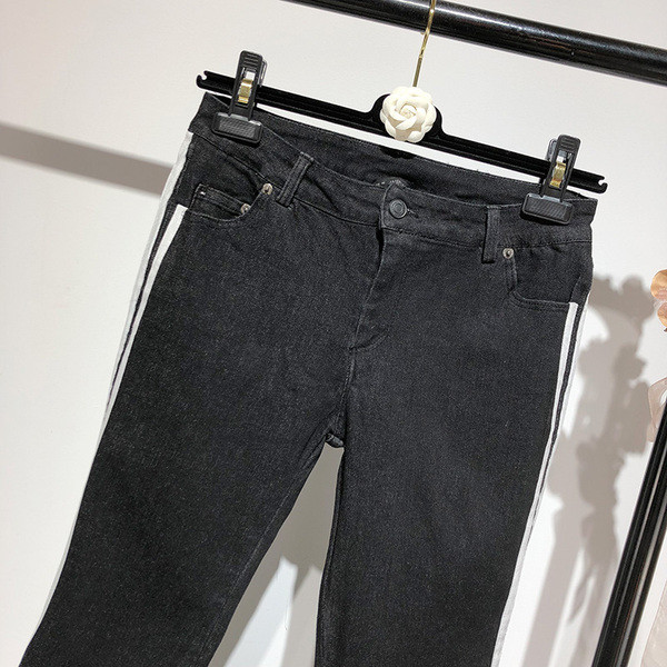 Blugi de dama model slim in negru cu margini