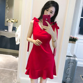 Rochie eleganta de dama in negru si rosu