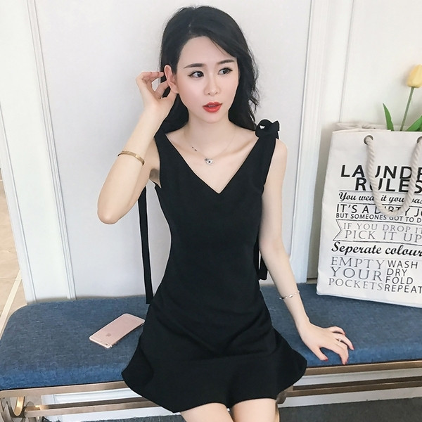 Rochie eleganta de dama in negru si rosu