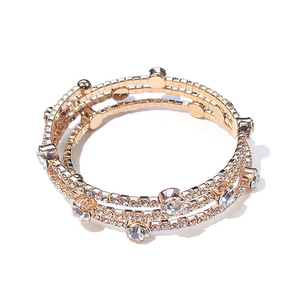 Brățară elegantă de damă în culoarea aurie-cu pietre