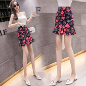 Модерна дамска пола с висока талия в тъмен цвят 