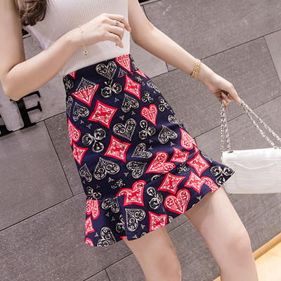 Модерна дамска пола с висока талия в тъмен цвят 