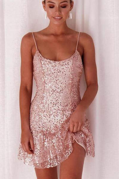 Rochie eleganta de dama cu bretele subtiri cu un element de paiete