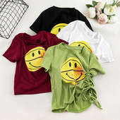 Tricou casual dama cu aplicatie si cravate in mai multe culori