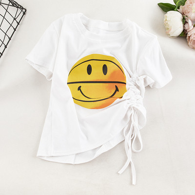 Tricou casual dama cu aplicatie si cravate in mai multe culori