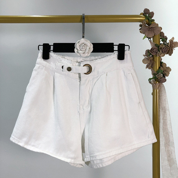 Blugi scurti de dama in doua culori - albastru si alb