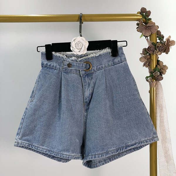 Blugi scurti de dama in doua culori - albastru si alb