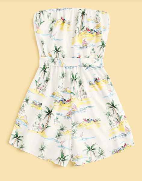 Γυναικεία ολόσωμη φόρμα στράπλες με έγχρωμη εκτύπωση