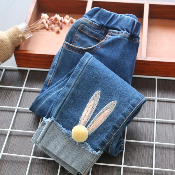 Blugi moderni pentru copii pentru fete in albastru si negru