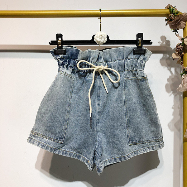 Blugi scurti casual de dama cu talie inalta