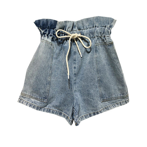 Blugi scurti casual de dama cu talie inalta