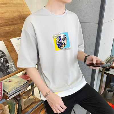 Tricou barbatesc modern in mai multe culori cu aplicatie