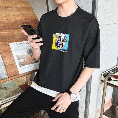 Tricou barbatesc modern in mai multe culori cu aplicatie