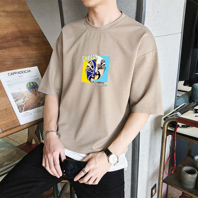 Tricou barbatesc modern in mai multe culori cu aplicatie