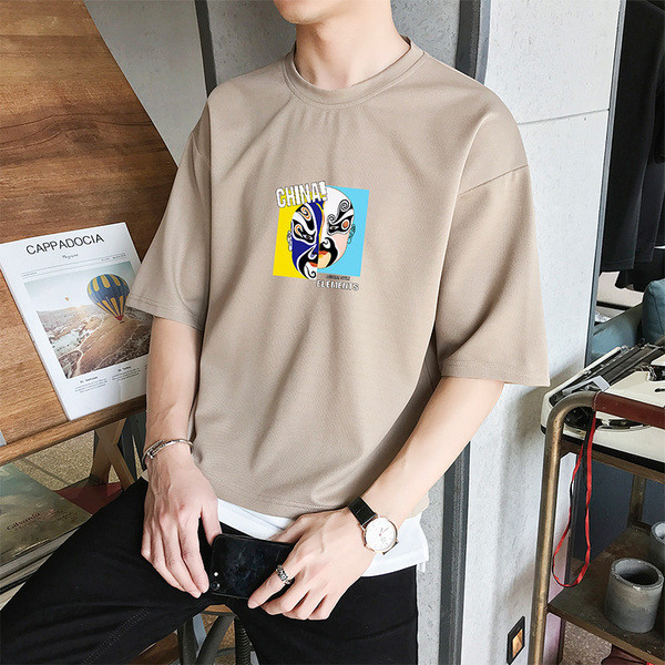 Tricou barbatesc modern in mai multe culori cu aplicatie