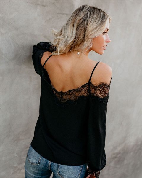 Stílusos női blúz csipkével, fehér és fekete színben