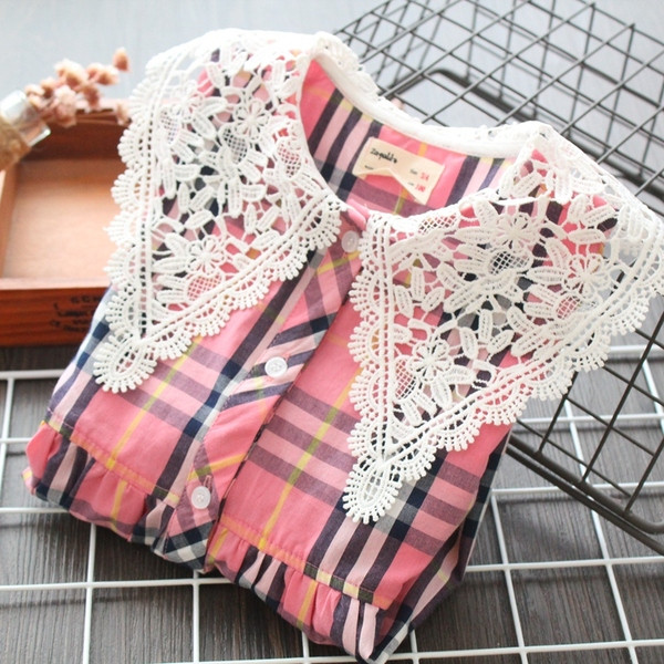 Camasa copii in carouri model nou pentru fete in doua culori