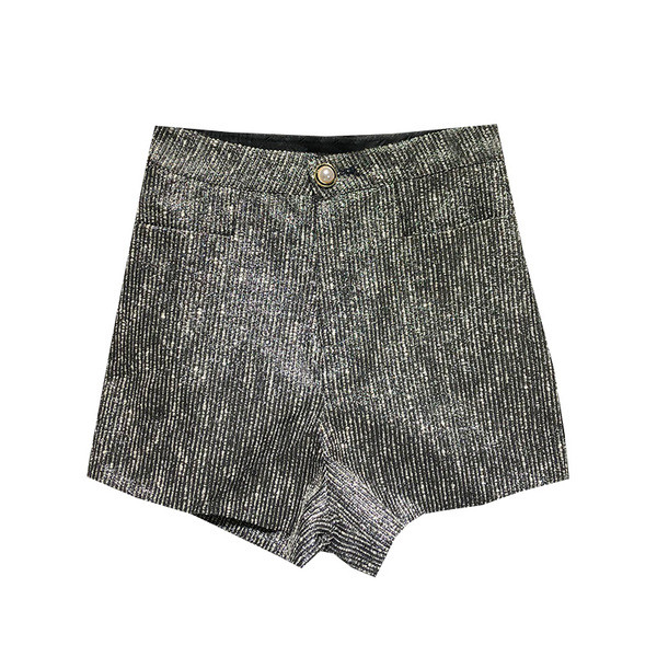 Pantaloni scurți de damă cu efect strălucitor