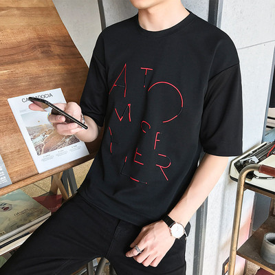 Tricou modern pentru bărbați în cinci culori cu inscripții