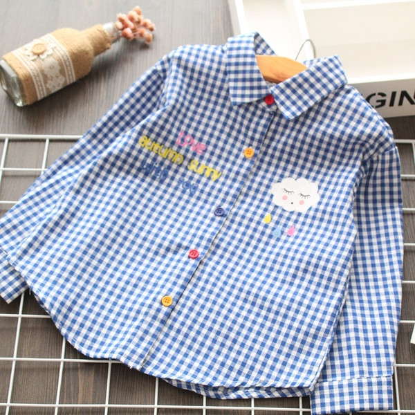 Cămașă pentru copii elegantă pentru fete cu imprimeu și nasturi