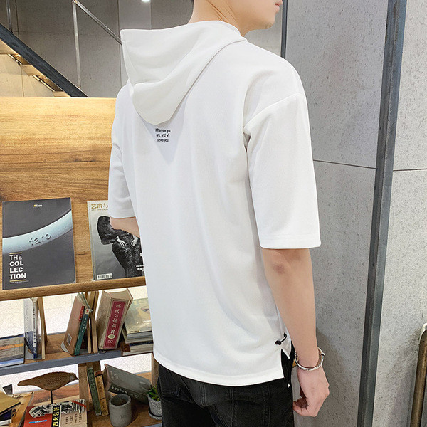 Tricou modern pentru bărbați în cinci culori, cu glugă și buzunar