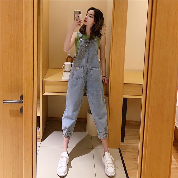 Γυναικεία ολόσωμη φόρμα  τζιν σε μπλε χρώμα