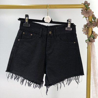 Blugi scurti de dama cu franjuri in doua culori