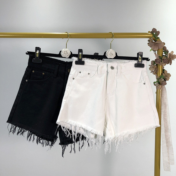 Blugi scurti de dama cu franjuri in doua culori