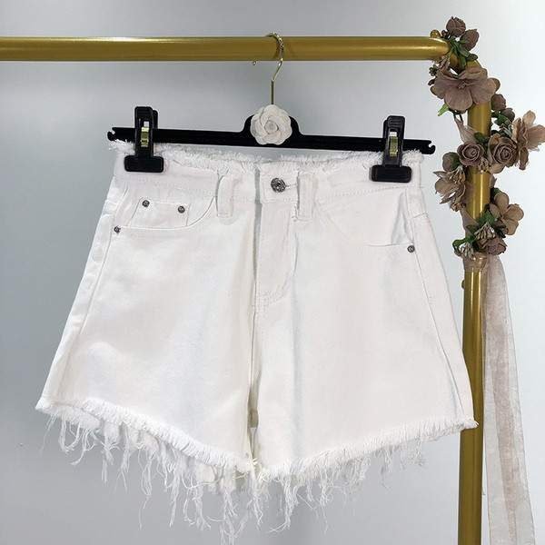 Blugi scurti de dama cu franjuri in doua culori