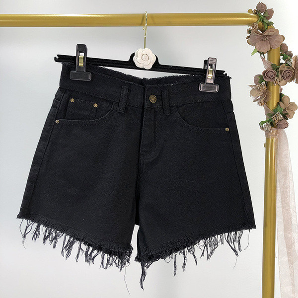 Blugi scurti de dama cu franjuri in doua culori