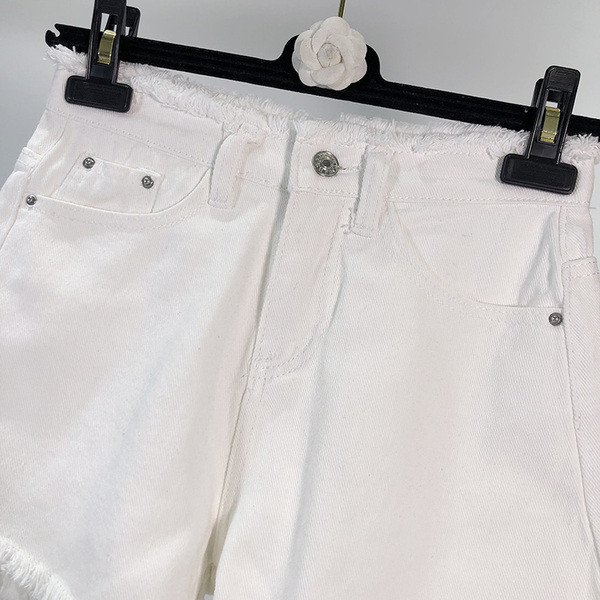 Blugi scurti de dama cu franjuri in doua culori