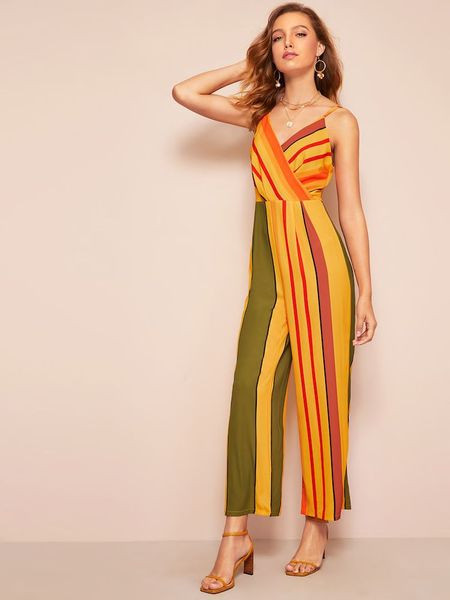 Γυναικεία ολόσωμη φόρμα στράπλες  με V-neck και λεπτές τιράντες 