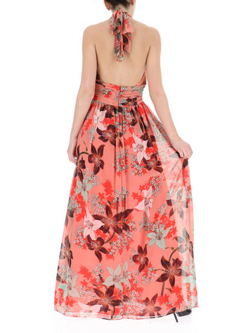 Rochie de dama de actualitate - model lung cu model floral