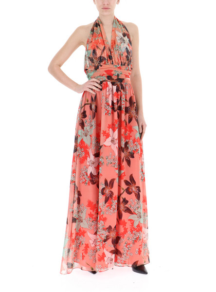 Rochie de dama de actualitate - model lung cu model floral