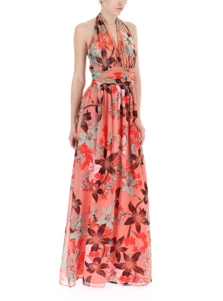 Rochie de dama de actualitate - model lung cu model floral